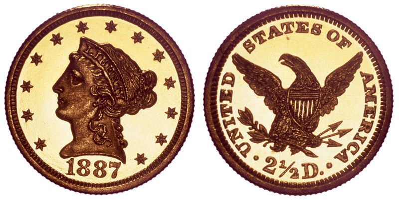 1887 Liberty Head Quarter Eagle