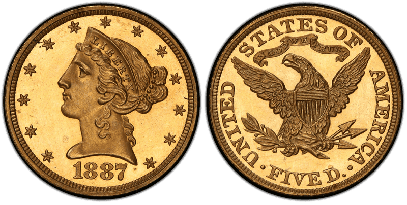 1887 Proof Liberty Head Half Eagle