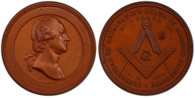 (1889) Gilt Brass Medal GW-1109, Washington Inaugural Centennial