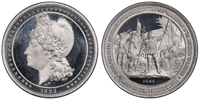 1892 Proof HK-222a, World's Columbian Expo Dollar