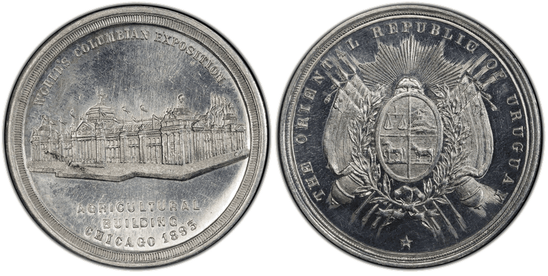 1892-1893 So-Called Dollar HK-161c, Aluminum The Oriental Republic of Uruguay