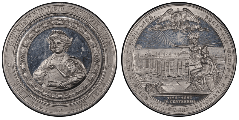 1892-93 Medal Elgit-55 Aluminum World's Columbian Expo