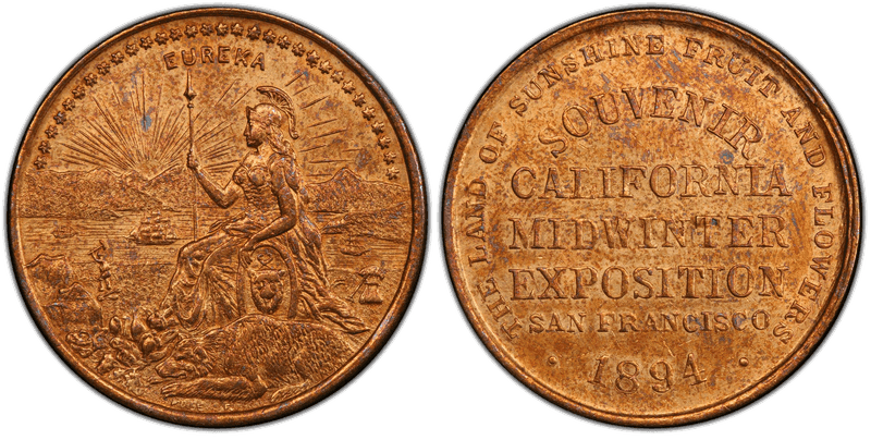 1894 HK-245a, T-2 California Midwinter Expo Dollar