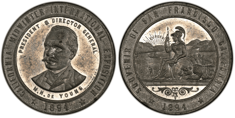 1894 HK-248a, Gilt-White Metal De Young Dollar
