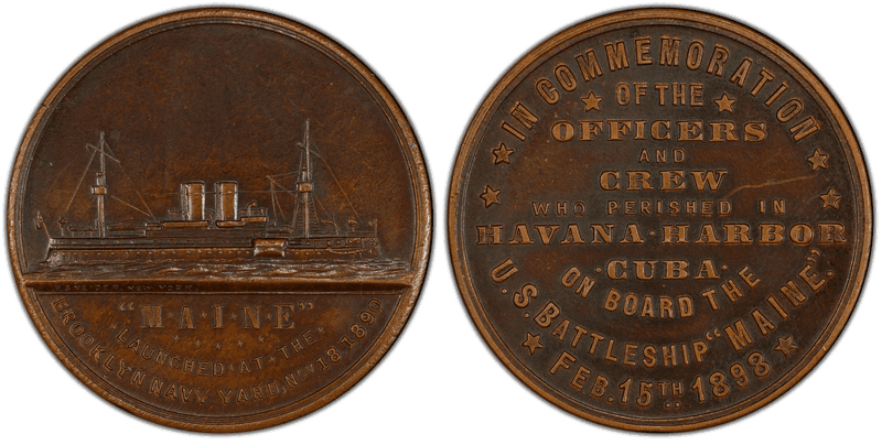 1898 HK-285, U.S. Battleship Maine Dollar