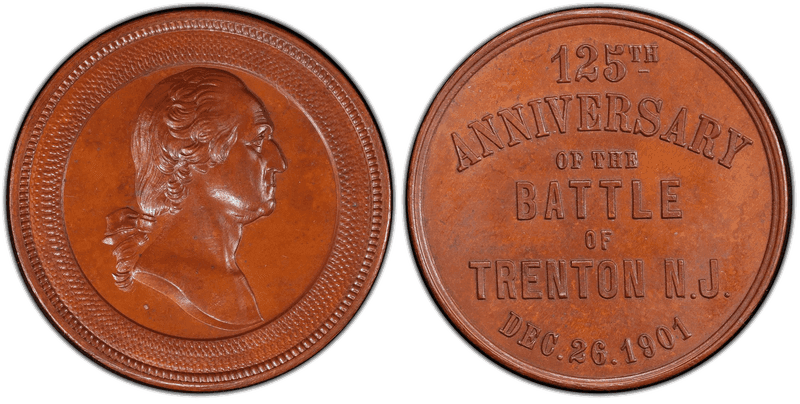 1901 Bronze Medal Baker-1832, 125th Ann. Battle of Trenton Masonic(Special Strike)