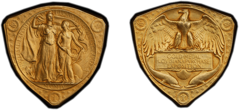 1904 Medal H-30-70 Gilt Copper Louisiana Purchase Expo