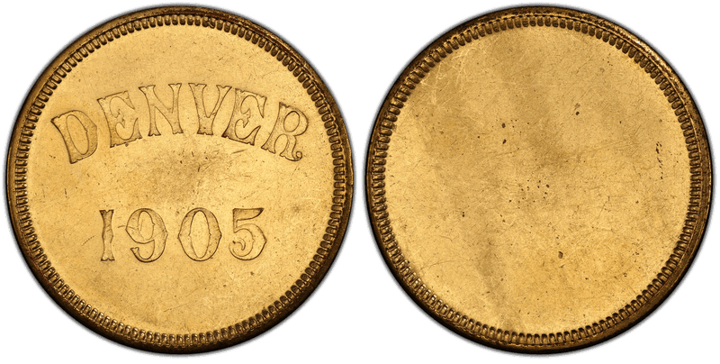 1905 SC$1 HK-876b, Gold-Plated Bronze Denver Mint Opening