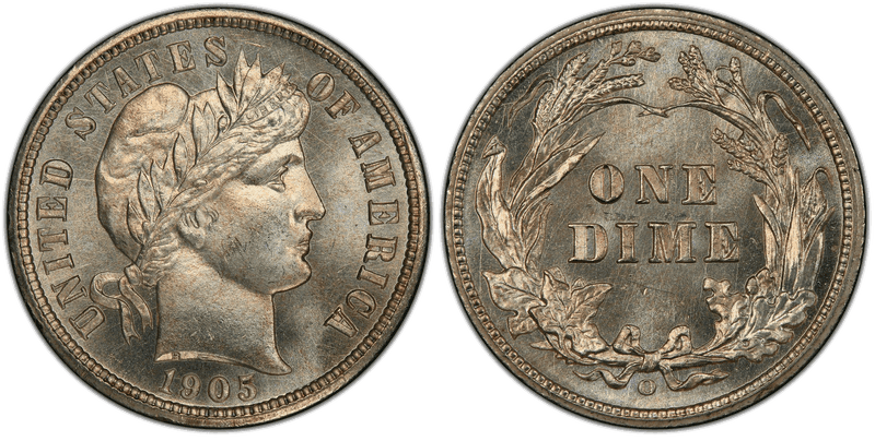 1905 (O) Barber Dime - Micro O