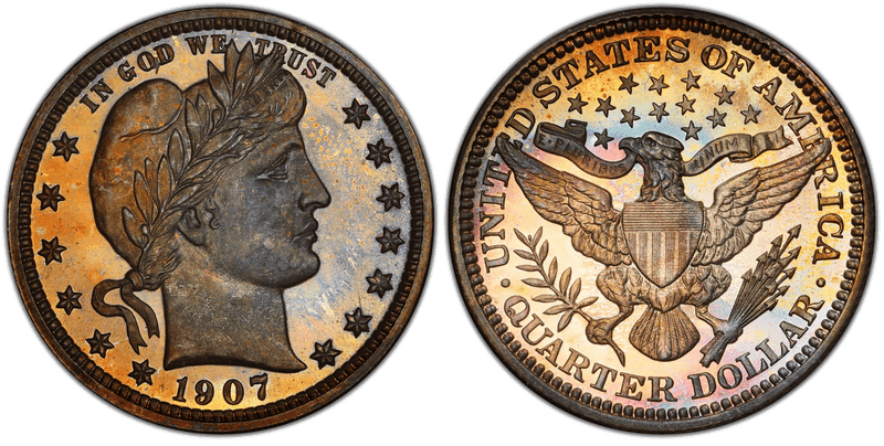1907 Proof Barber Quarter