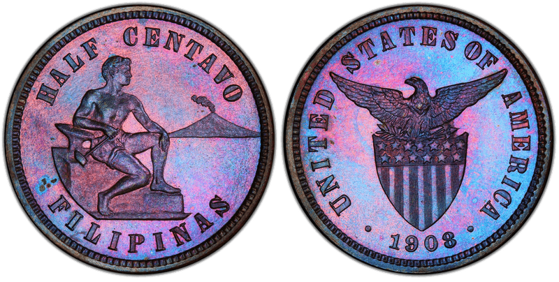 1908 Philippine Half Centavo