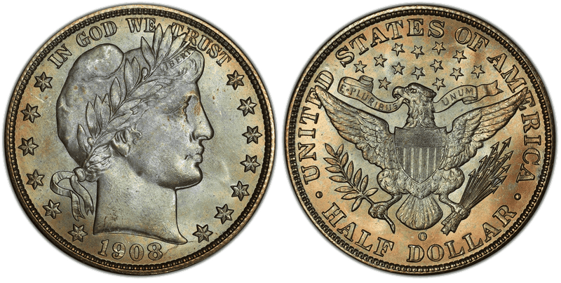 1908 (O) Barber Half Dollar