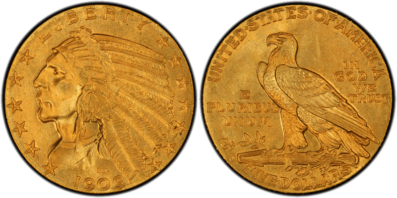 1909 (O) Indian Head Half Eagle