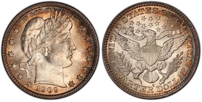1909 (S) Barber Quarter