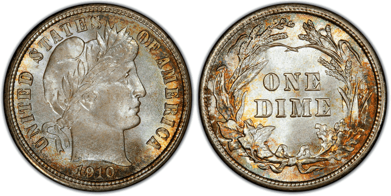 1910 Proof Barber Dime