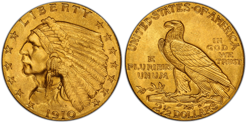 1910 Indian Head Quarter Eagle