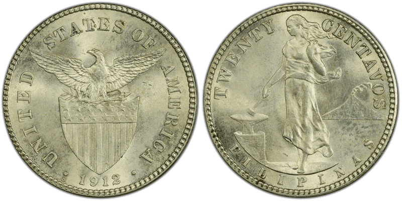 1912 Philippine Twenty Centavos