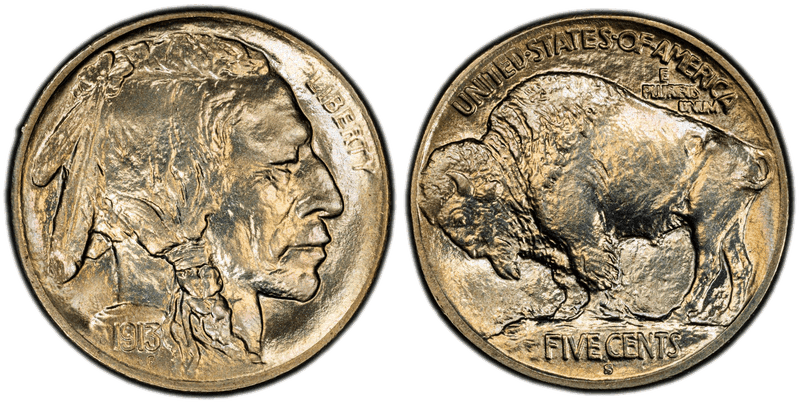 1913 (S) Buffalo Nickel - Type 1
