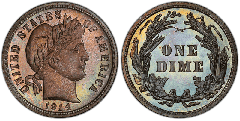 1914 Proof Barber Dime