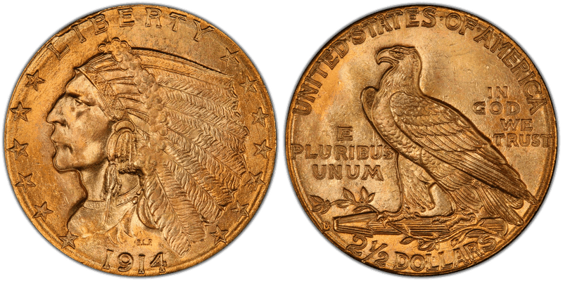 1914 Indian Head Quarter Eagle