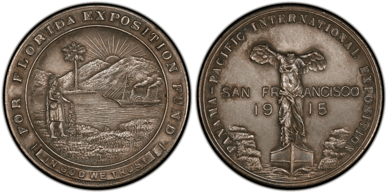 1915 HK-404a, Pan-Pac Expo Silver-Plated Bronze Dollar