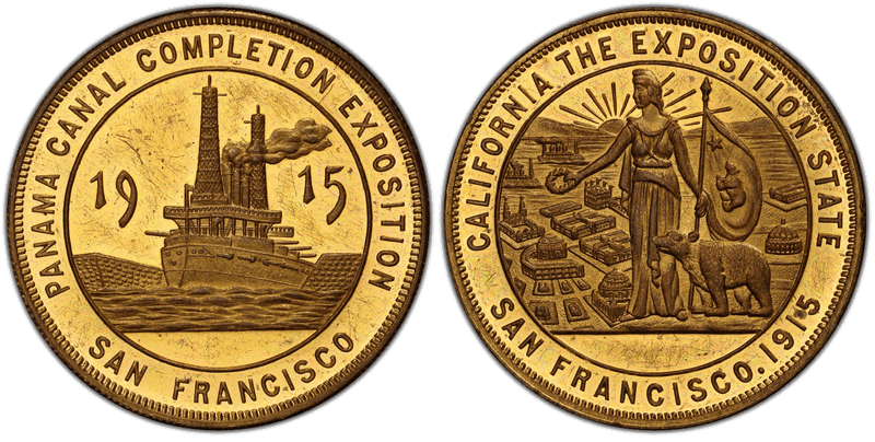 1915 HK-414, Brass Panama Canal Completion Expo Dollar