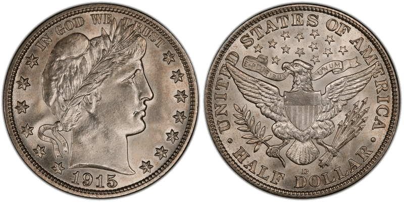 1915 Barber Half Dollar