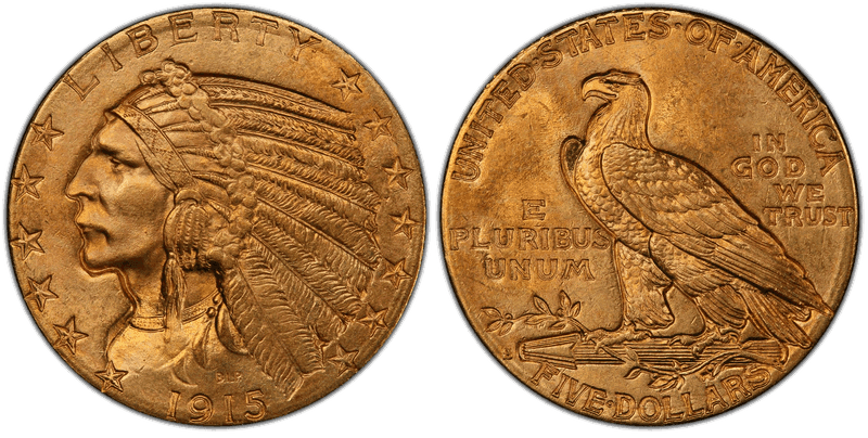 1915 (S) Indian Head Half Eagle