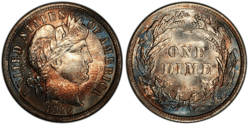 1916 Barber Dime