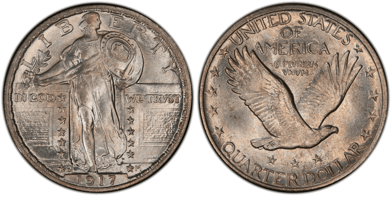 1917 (D) Standing Liberty Quarter - Type 2