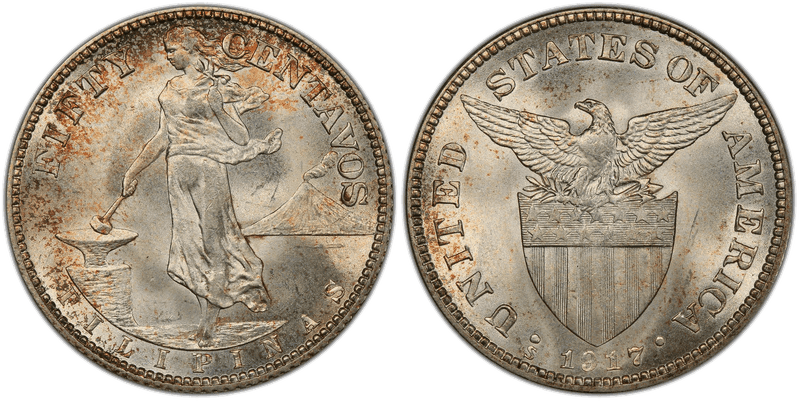 1917 Philippine Fifty Centavos
