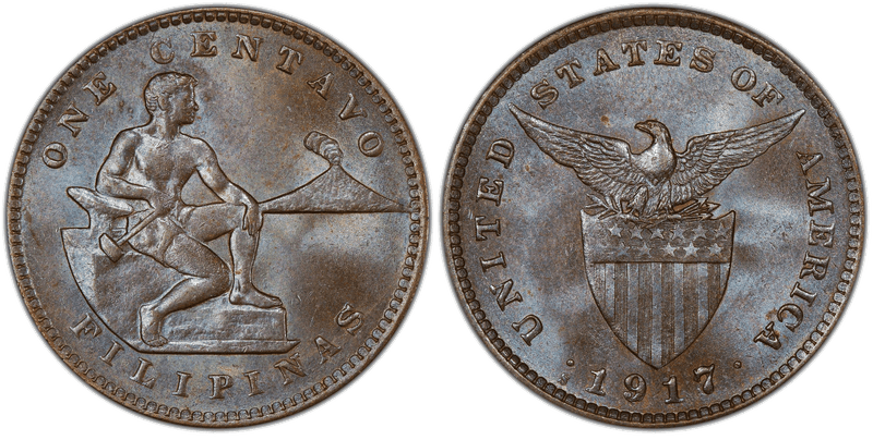 1917 (S) Philippine Centavo 7/8 Allen-2.15c