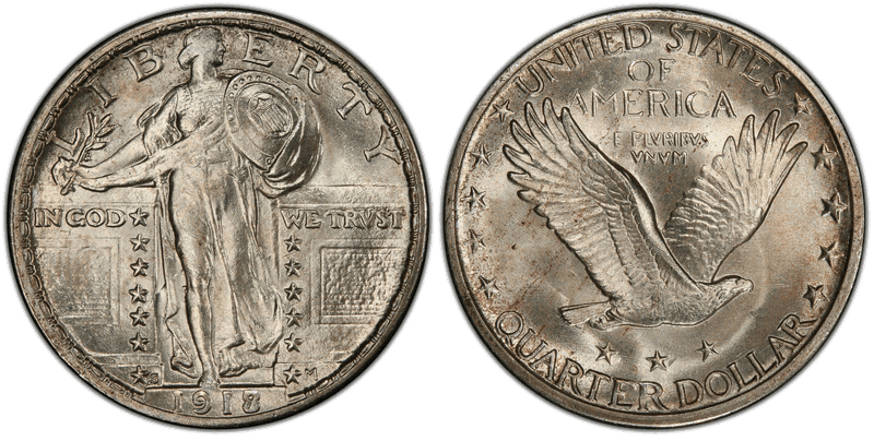 1918 (S) Standing Liberty Quarter - 8/7