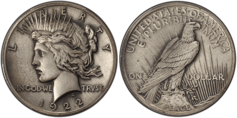 1922 Peace Dollar - High Relief Sandblasted Antique Finish J-2018