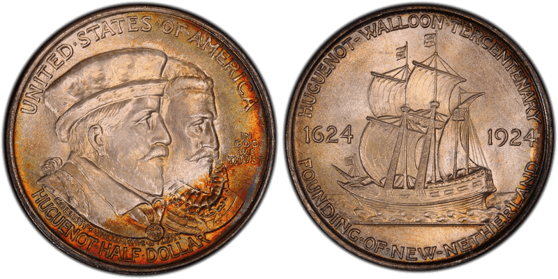 1924 Huguenot-Walloon Tercentenary Commemorative Half Dollar