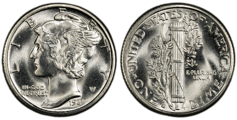 1931 Mercury Dime
