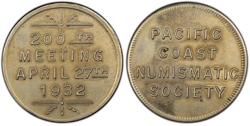 1932 Medal 200th Meeting April 27th P.C.N.S. Copper-Ni