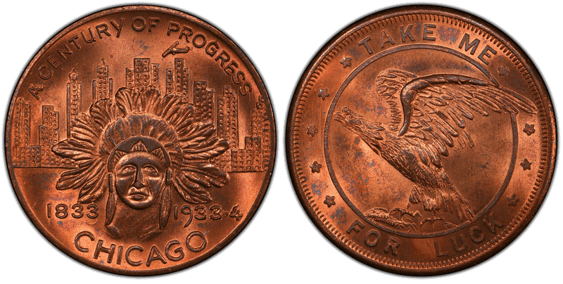 1934 HK-470, Cent. Of Progress Expo-Chicago Dollar