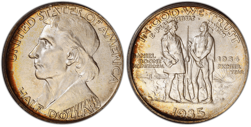 1935 (S) 35/34 Boone Half Dollar