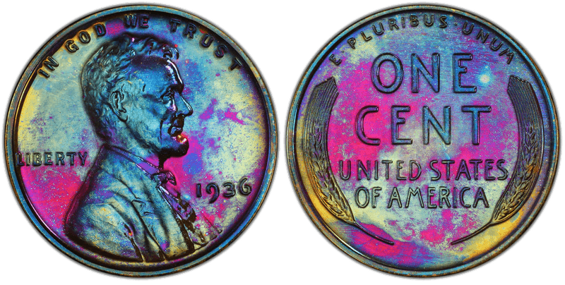 1936 Proof Lincoln Wheat Cent - Brilliant