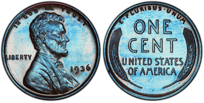 1936 Proof Lincoln Wheat Cent - Satin