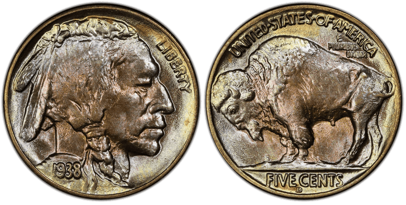 1938 (D) Buffalo Nickel - D/D
