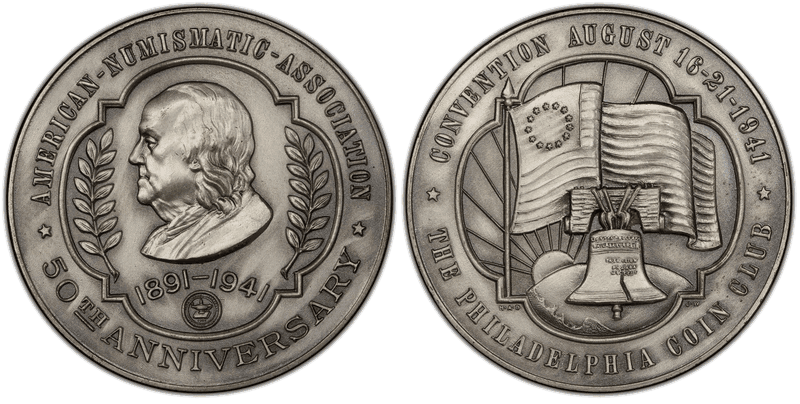 1941 Medal ANA 50th Anniversary Silver Philadelphia Coin Club