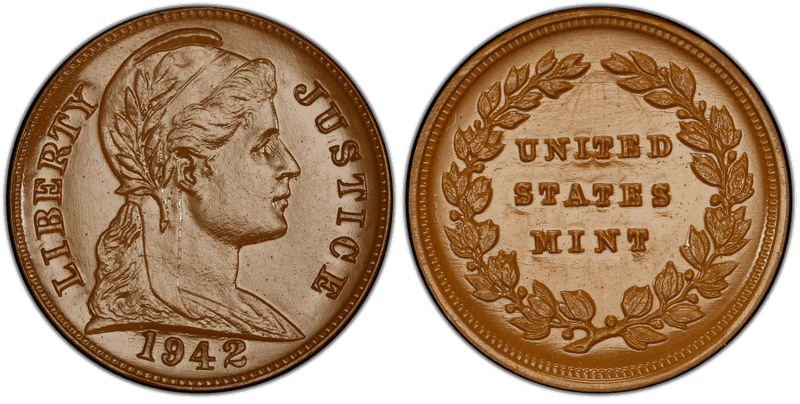 1942 Cent Pattern - J-2060, Brown Plastic