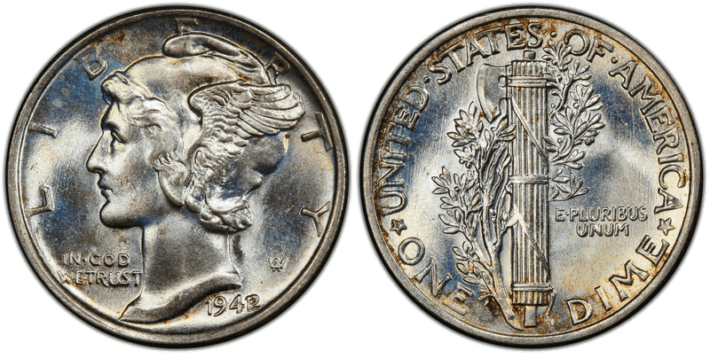 1942 Mercury Dime - 2/1