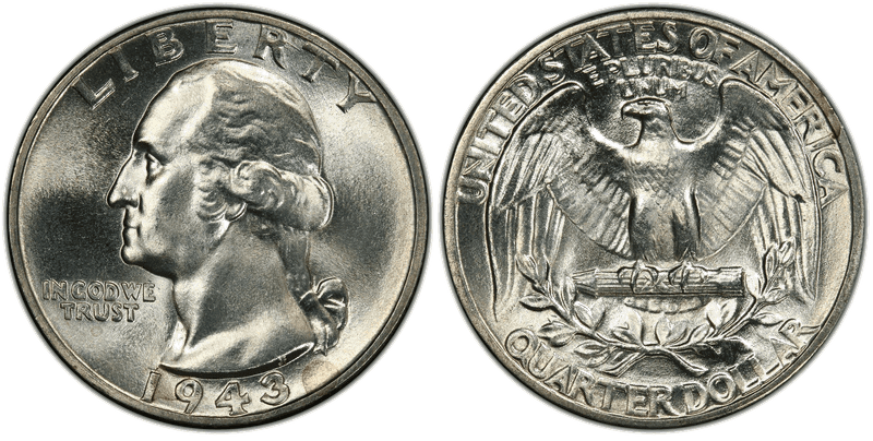 1943 Washington Quarter - Doubled Die Obverse