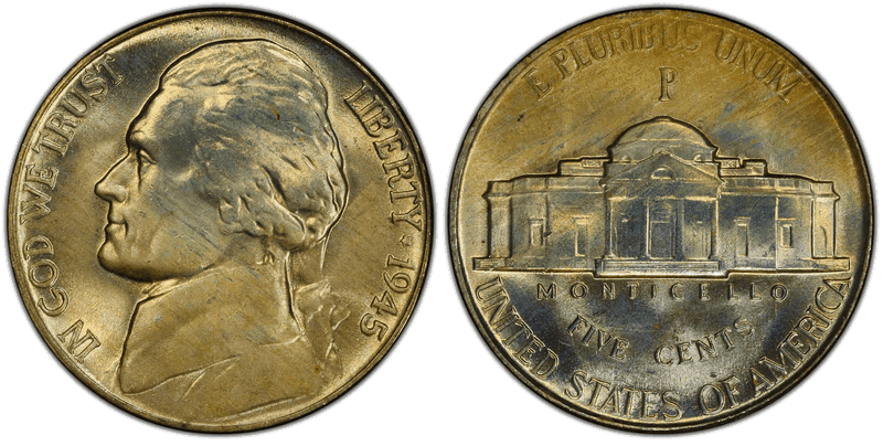 1945 (P) Jefferson Nickel - Wartime Silver Alloy