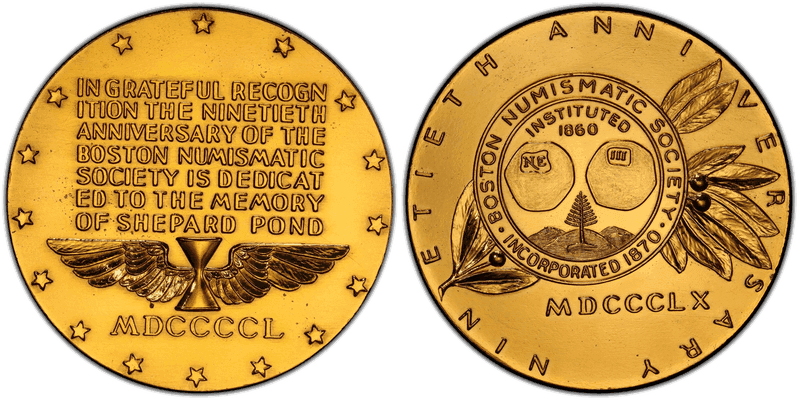1950 Medal 90th Anniversary of Boston Numismatic Society