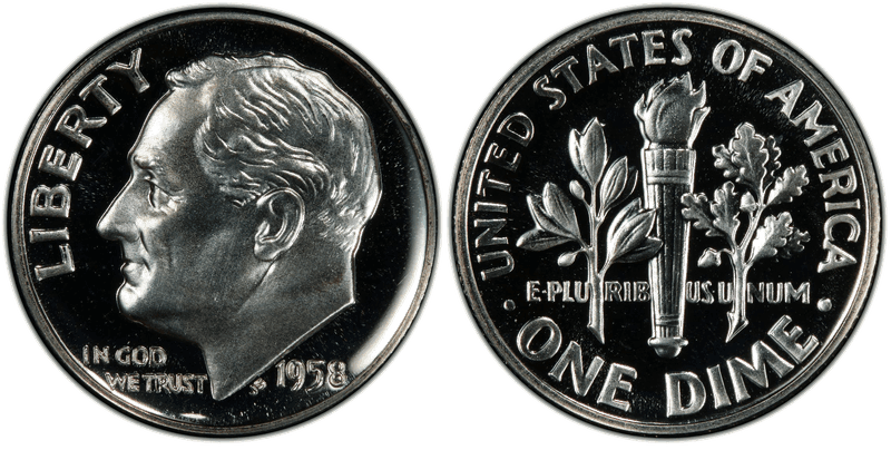 1958 Proof Roosevelt Dime