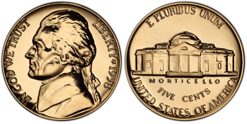 1958 Proof Jefferson Nickel